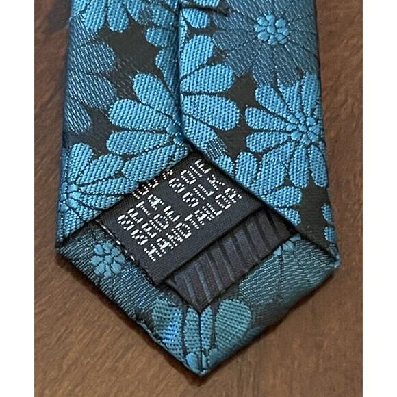 Hi Tie Green Hand Made 100% Silk Men’s Neck Tie - Picture 7 of 9